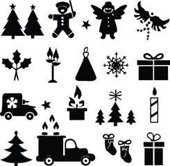 Christmas icons File, Christmas gift box icons, Christmas bells File ,Christmas Icons Sheet 
