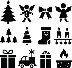 Christmas icons File, Christmas gift box icons, Christmas bells File ,Christmas Icons Sheet 