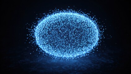 Abstract glowing blue sphere