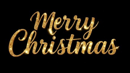 Elegant golden glitter text on a sleek black background for holiday season wishes - Powered by Adobe