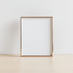 Minimalistic gold frame on neutral background, perfect for art and design projects.