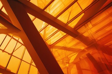 Fototapeta premium Architectural orange interior