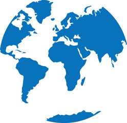 Obraz premium Global Business and Technology Stylized Blue World Map vector illustration.
