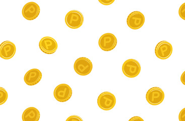 ポイントのシームレスパターン　コイン