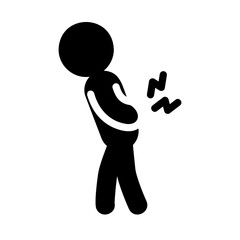 Disease and symptom solid style icon. Back Pain