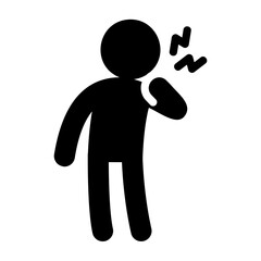 Disease and symptom solid style icon. Neck Disc