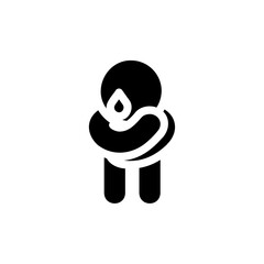 Disease and symptom solid style icon. Depression