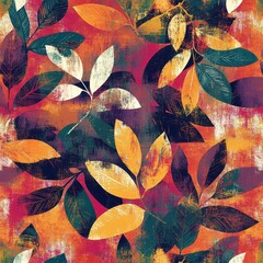 Abstract Leave design. Pattern with leave seamless. Grunge textured abstract art vector with flower and plants in watercolor style