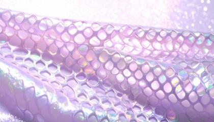 Holographic Purple Mesh Fabric with Glitter Texture