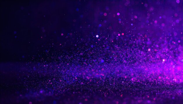 Purple Glitter Background with Neon Microstars
