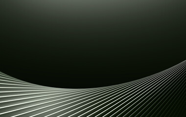 Geometric Network Pattern with Flowing Green Stripes Creating Dimensional Wave Effect