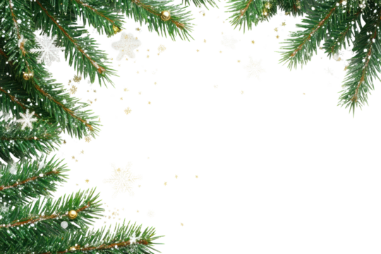 PNG Christmas tree branches christmas background snowflake. - Powered by Adobe
