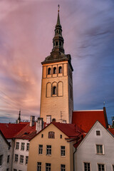 Tower of St Nicholas Church in Tallinn, Estonia
