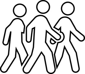 Outdoor Walking Icon , Featuring People, Exercise, Fitness, Hiking, Leisure, Nature, Park, Trail, Footsteps, and Healthy Lifestyle Symbols in Modern Vector Style for outdoor and travel business,