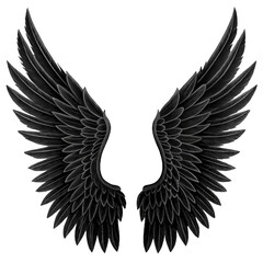 Obraz premium Stylized Angel Wings Illustration on Transparent Background