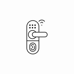 smart door handle keypad icon sign vector