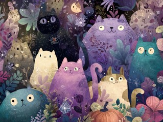 Cute Halloween seamless pattern