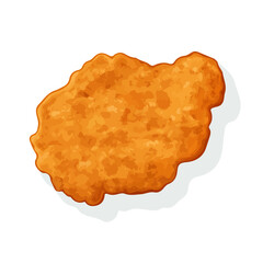 Minimal flat vector of a Schnitzel, 2D icon-style illustration on white background