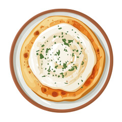 Minimal flat vector of a Langos, 2D icon-style illustration on white background