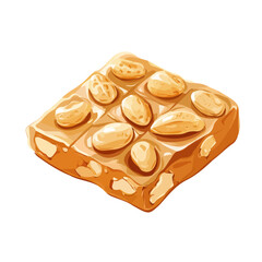 Flat 2D Peanut Brittle illustration, vector graphic in icon style, on white background