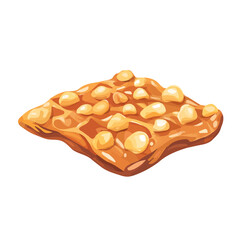2D flat vector illustration of a Peanut Brittle in icon style, isolated on white background