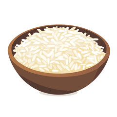 Minimal flat vector of a Rice, 2D icon-style illustration on white background