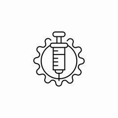 syringe gear precision icon sign vector