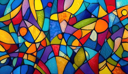 Fototapeta premium Vibrant stained glass design