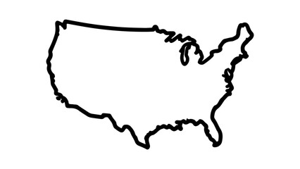 United States outline map with transparent background