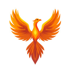 Fototapeta premium Minimal flat vector of a Phoenix, 2D icon-style illustration on white background