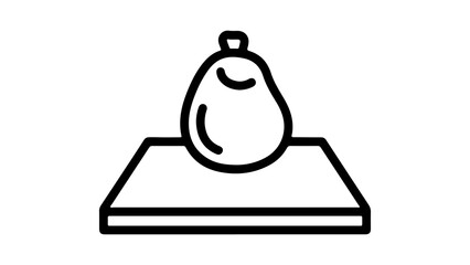 Weight on scale icon with transparent background