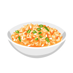 Kimchi Fried Rice, flat style 2D vector image, isolated on a white background