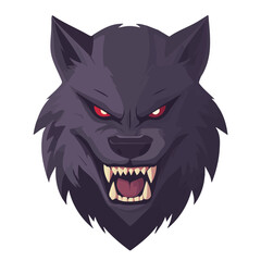 Werewolf, flat style 2D vector image, isolated on a white background