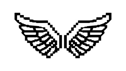 Wing outline icon with transparent background
