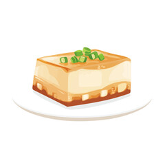 Minimal flat vector of a Pate Chinois, 2D icon-style illustration on white background