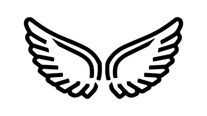 Wing outline symbol with transparent background