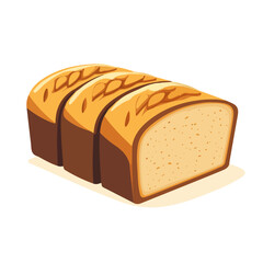 Rye Bread, flat style 2D vector image, isolated on a white background