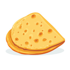 Flat 2D Langos illustration, vector graphic in icon style, on white background