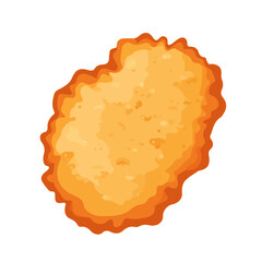 Minimal flat vector of a Schnitzel, 2D icon-style illustration on white background