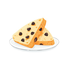 2D flat vector illustration of a Scones in icon style, isolated on white background