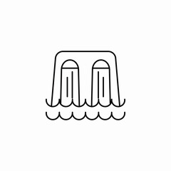 waterfall natural flow icon sign vector