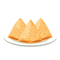 Flat 2D Qatayef illustration, vector graphic in icon style, on white background