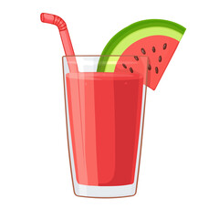 Minimal flat vector of a Watermelon Juice, 2D icon-style illustration on white background