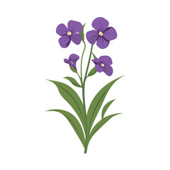 Naklejka premium 2D flat vector illustration of a Spiderwort in icon style, isolated on white background