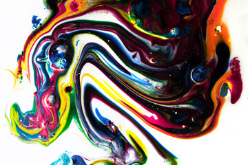 Colorful splashing isolated on with background. Creative concept. Trendy idea.