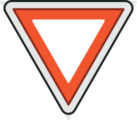 Give way road sign vector illustration