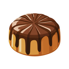 Praline, flat style 2D vector image, isolated on a white background