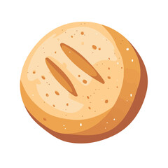 Flat 2D Soboro Bread illustration, vector graphic in icon style, on white background