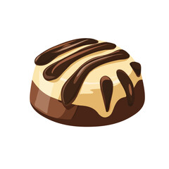 Praline, flat style 2D vector image, isolated on a white background