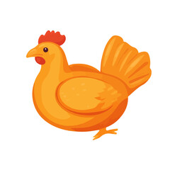Minimal flat vector of a Peri Peri Chicken, 2D icon-style illustration on white background